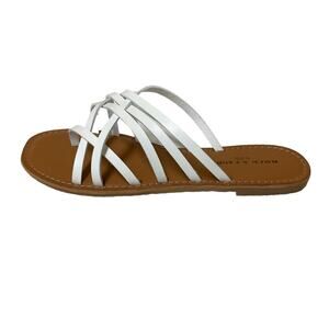 Rock & Candy Amara Strappy White Flat Sandals size 10 New without box
